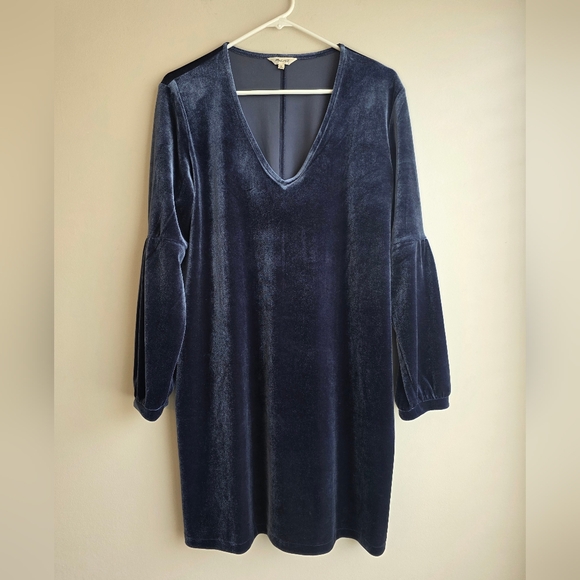 Madewell Velvet Ballon-Sleeve Dress - Picture 3 of 11